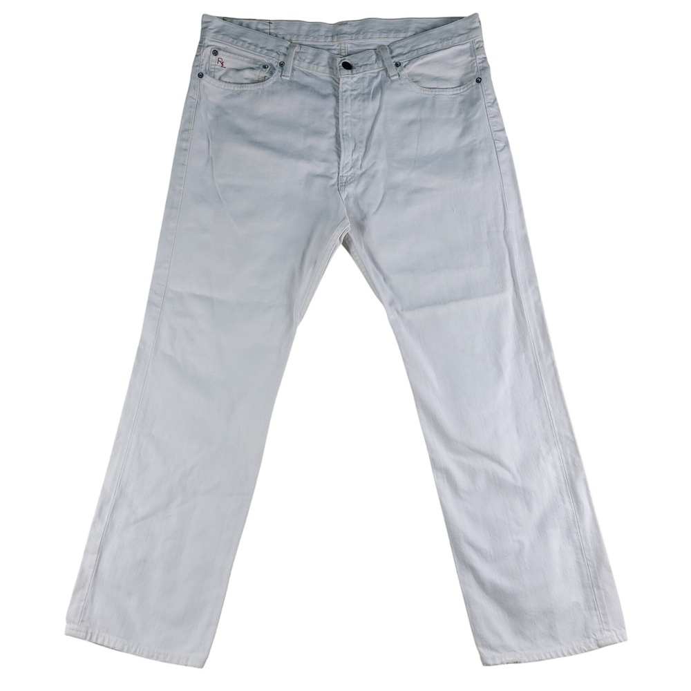 Polo Ralph Lauren Jeans Mens 36x30 White Hudson Classic Straight Leg Denim